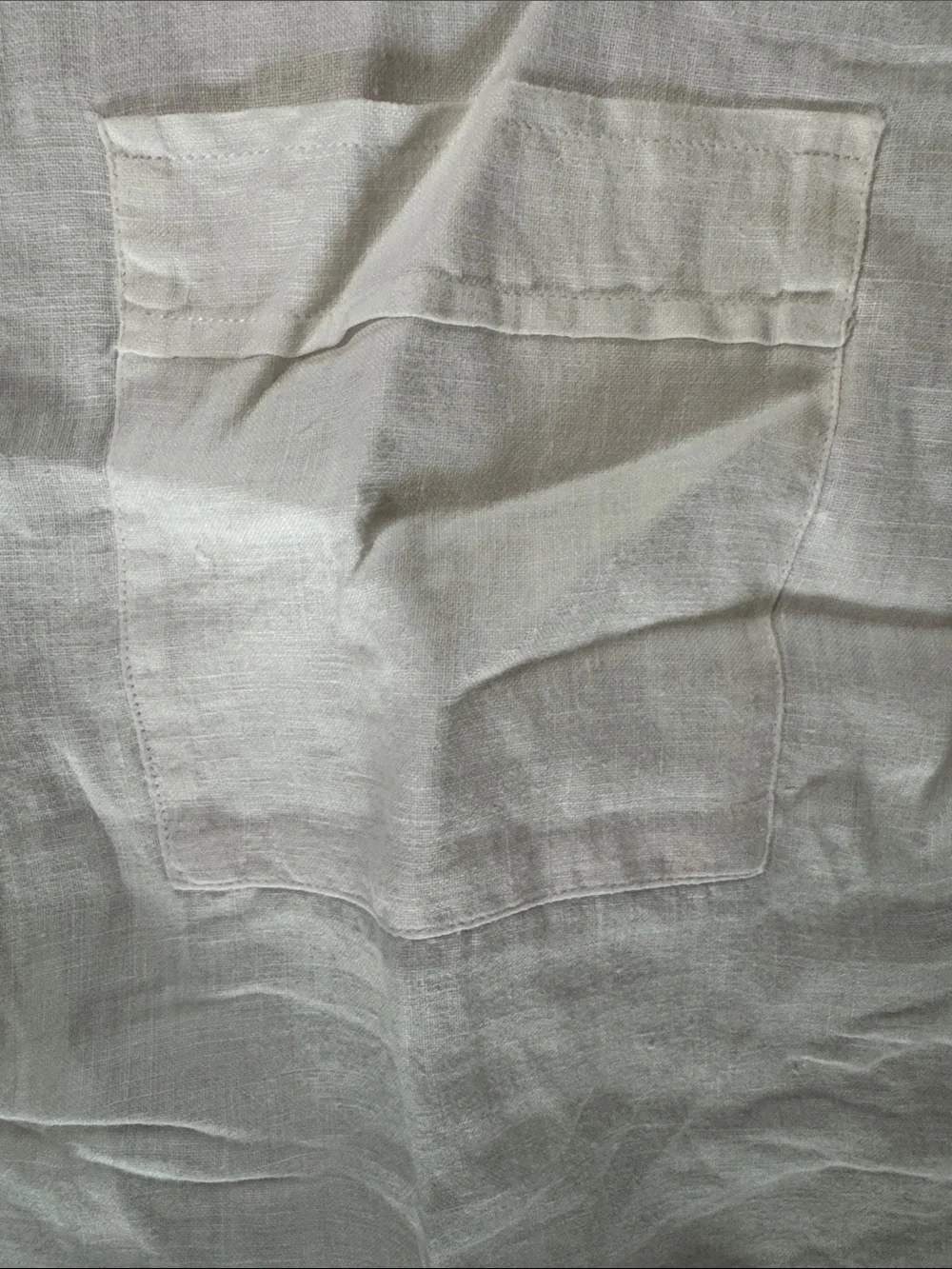 Banana Republic White Short-Sleeve Button-Down Linen Shirt men’s XL